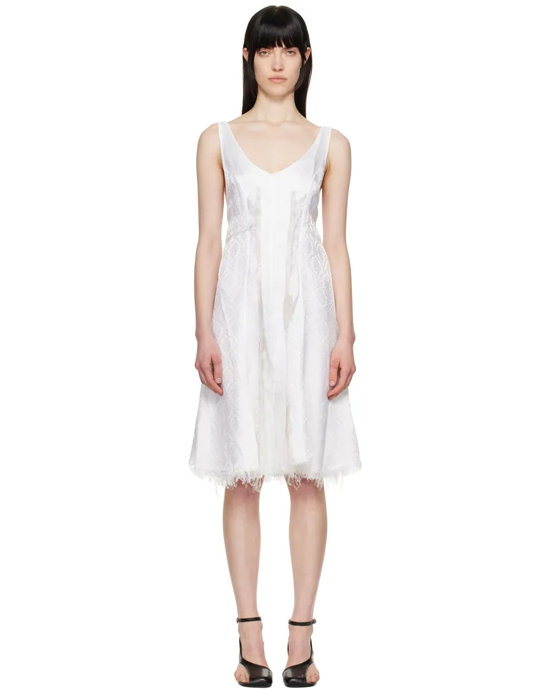 Edward Cuming White Circle Cupro Third Wedding Midi Dress White