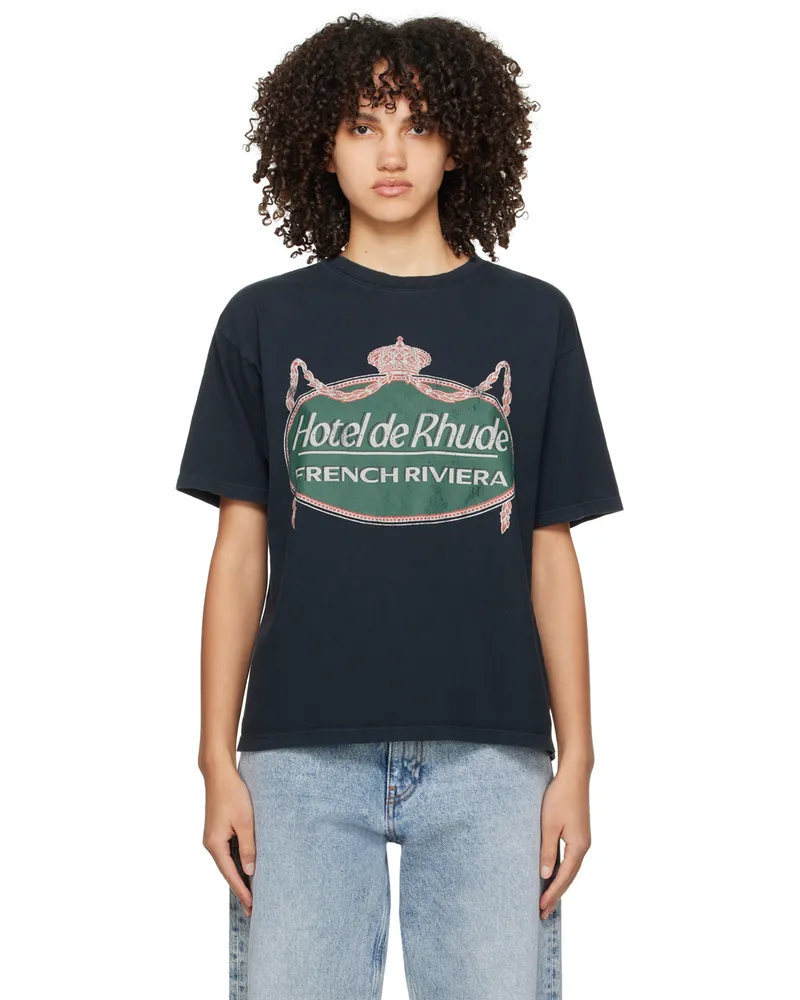 RHUDE Black 'Riviera' T-Shirt 0610
