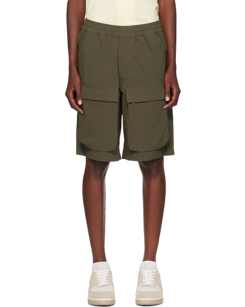 Givenchy Khaki Military Cargo Shorts 305-khaki