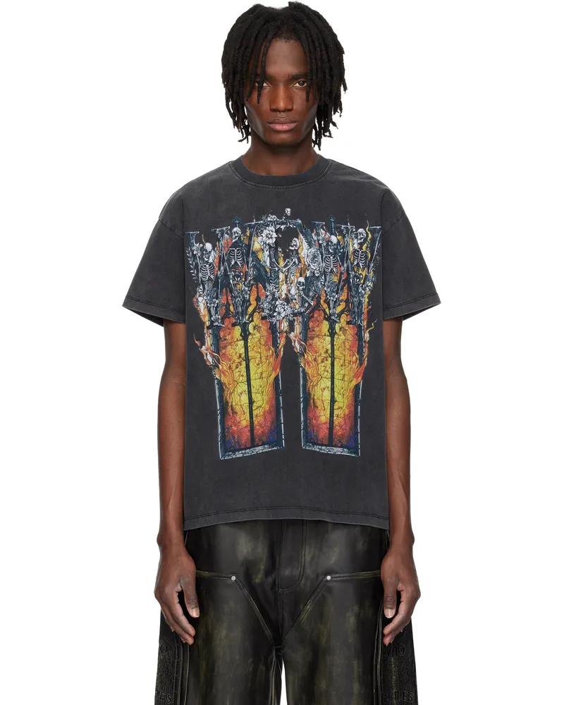 WHO DECIDES WAR Black Ember Chapel Short Sleeve T-shirt Coal