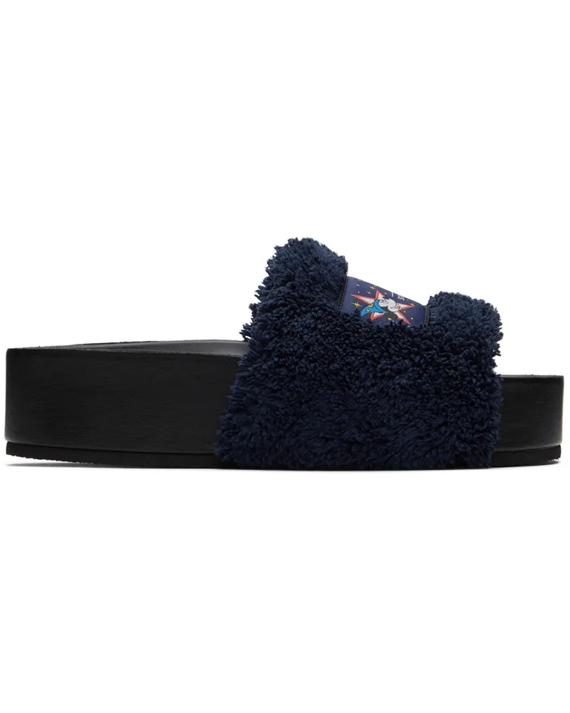 Stella McCartney Navy Fantasia Mickey Vesta Slides 4000
