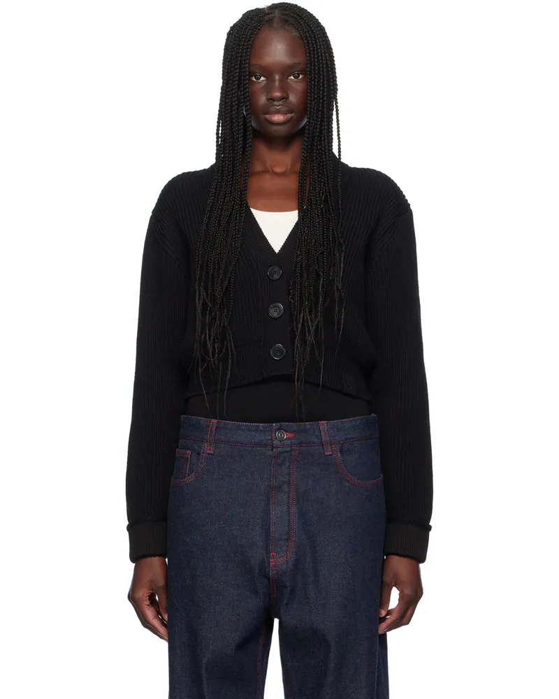 Victoria Beckham Black Cropped Cardigan Black