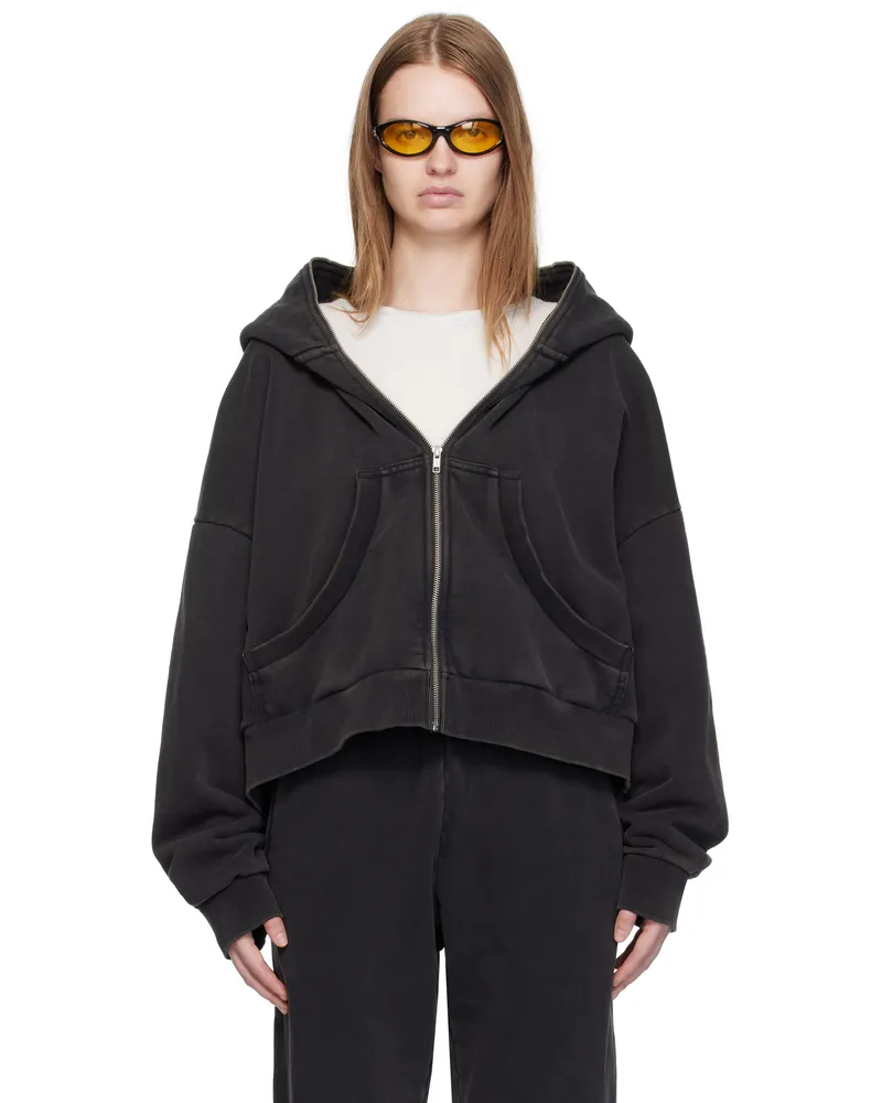 Entire Studios Black Eternal Zip Hoodie Washedblack