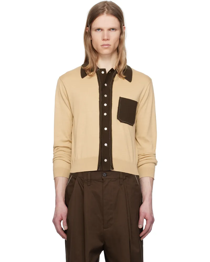 Camiel Fortgens Beige & Brown 70s Cardigan Cotton
