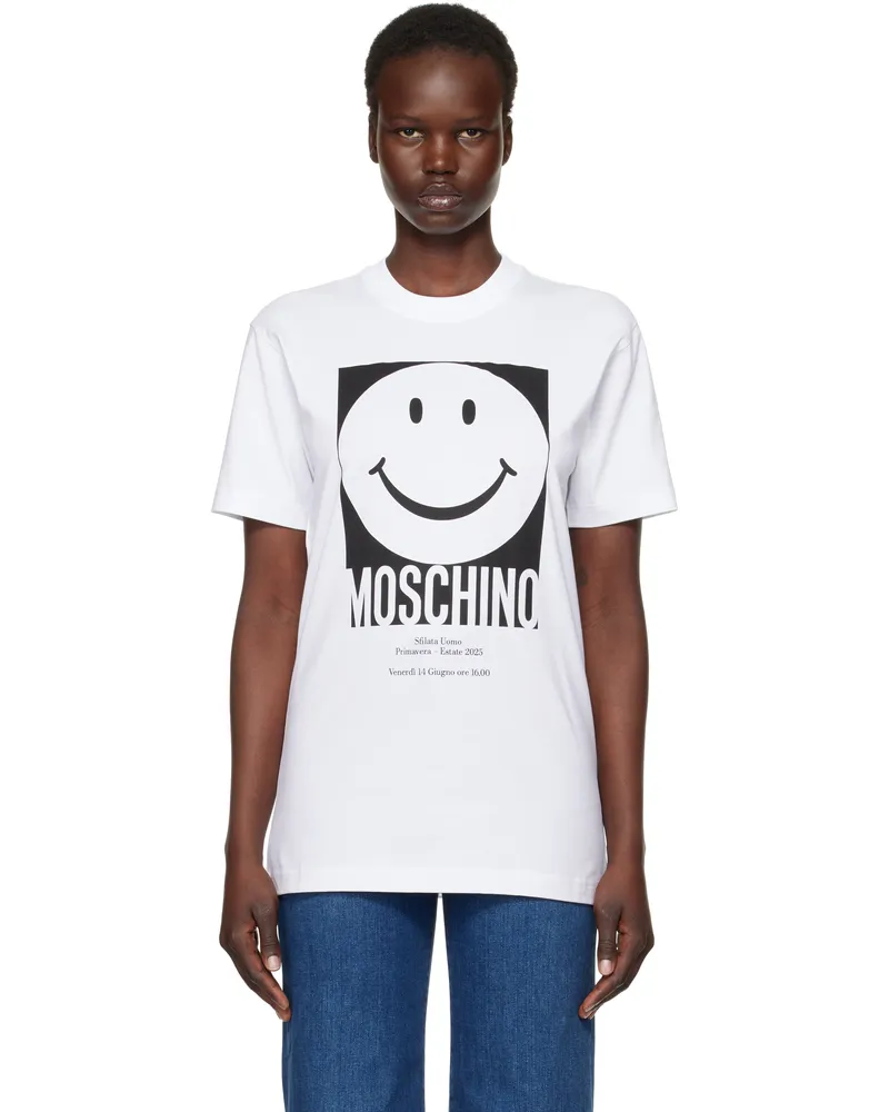 Moschino White Smiley T-shirt 1001