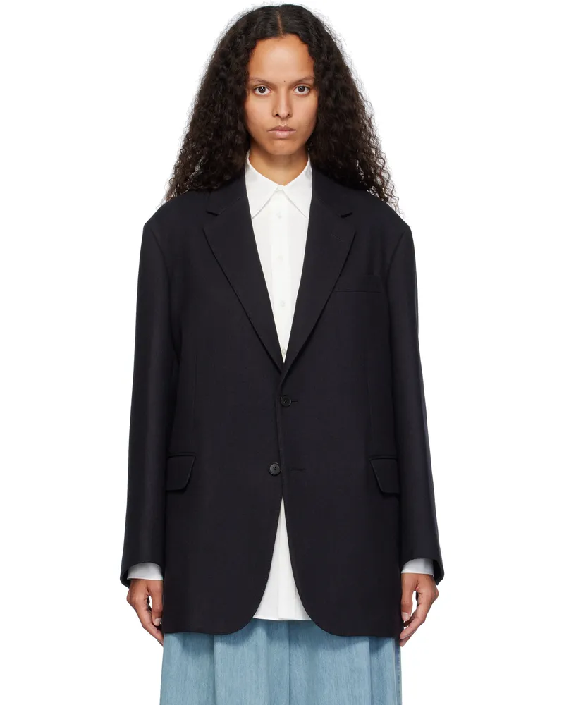 AURALEE Black Light Melton Blazer Top