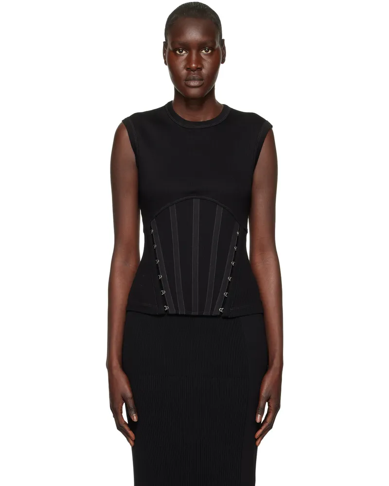 Dion Lee Black Split Hem Tank Top Black