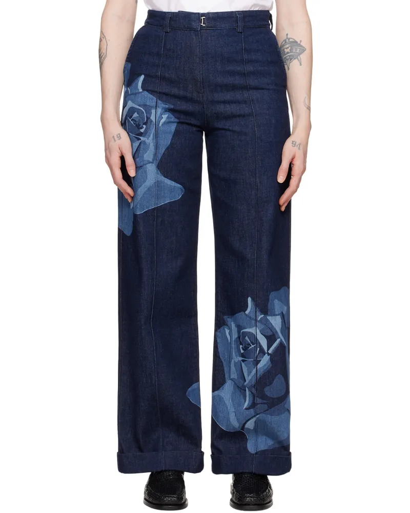 Kenzo Indigo Kenzo Paris Rose Tailored Jeans Rinse