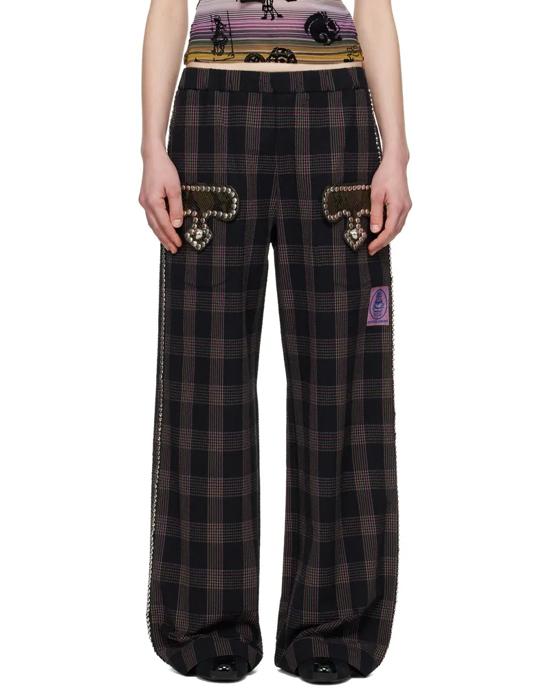 CHOPOVA LOWENA Navy Annex Pyjama Trousers Rainbow