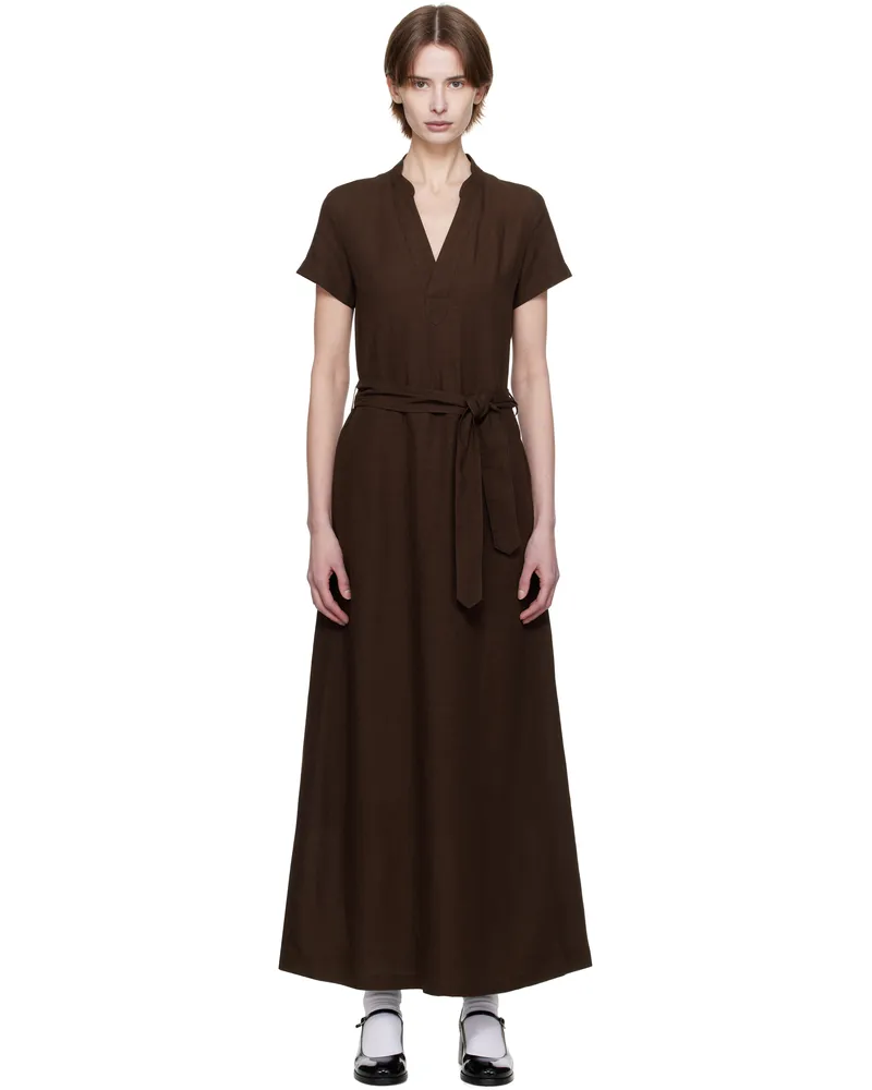 A.P.C. Brown Annelie Midi Dress Caa