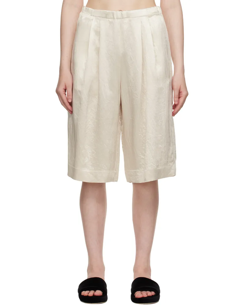 Maria Mcmanus Off-White Flap Pocket Basketball Shorts Glossy