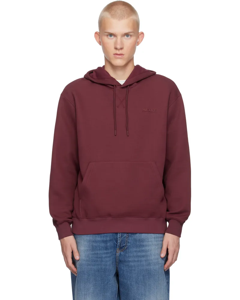 Mackage Burgundy Krystian Double-Face Jersey Hoodie Garnet