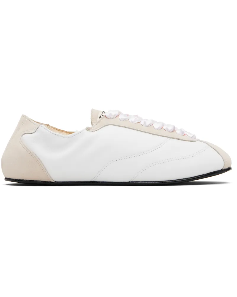 Repetto White Silk Tennis Sneakers 50