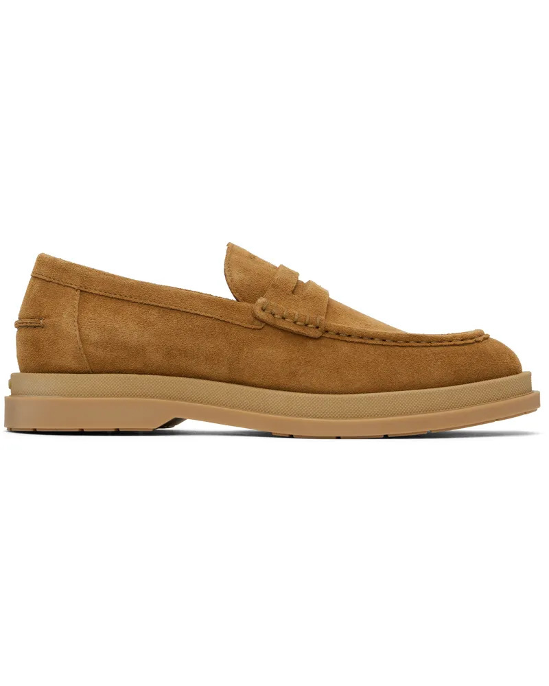 HUGO BOSS Tan Suede Loafers 250-beige
