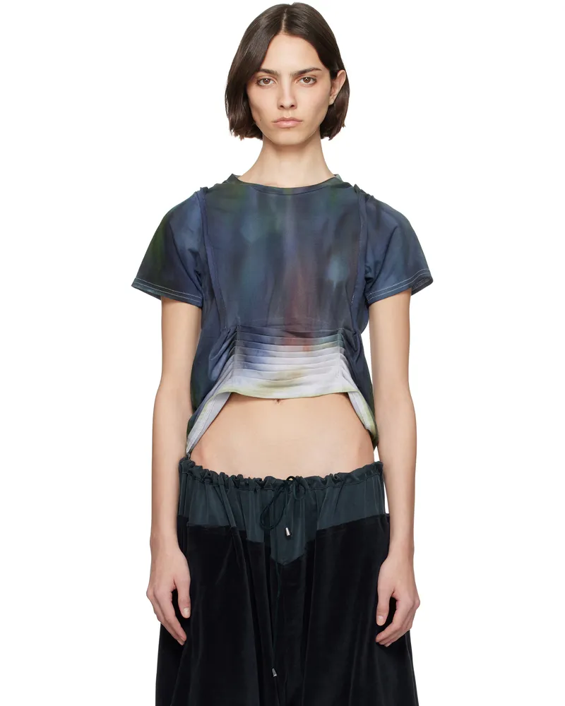 Collina Strada Navy & Green Hazel T-shirt Deep