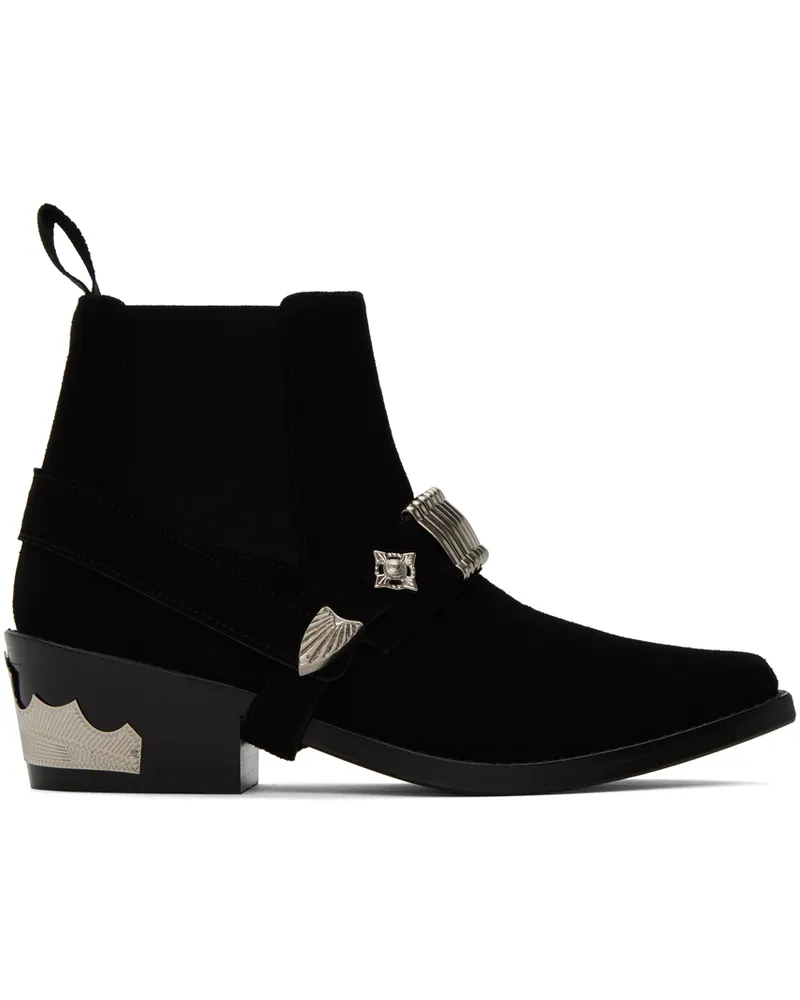 Toga Black Ankle Strap Chelsea Boots Aj1303