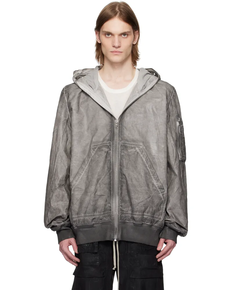 DRKSHDW by Rick Owens Gray Hollywood Flight Bomber Jacket 78