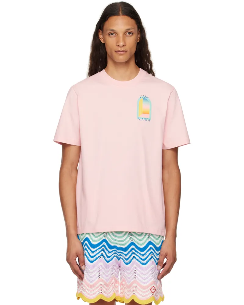 Casablanca Paris Pink L'Arc Coloré T-Shirt L'arc