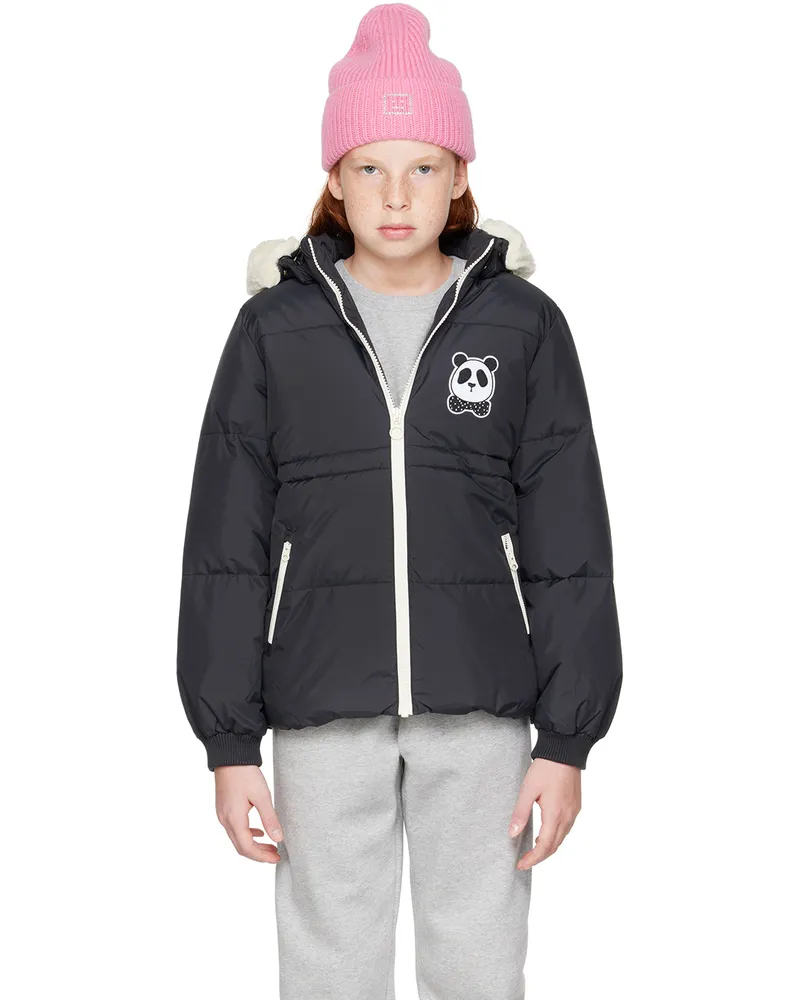 Mini Rodini Kids Black Panda Puffer Jacket 99