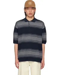 nanamica Navy Stripe Polo N