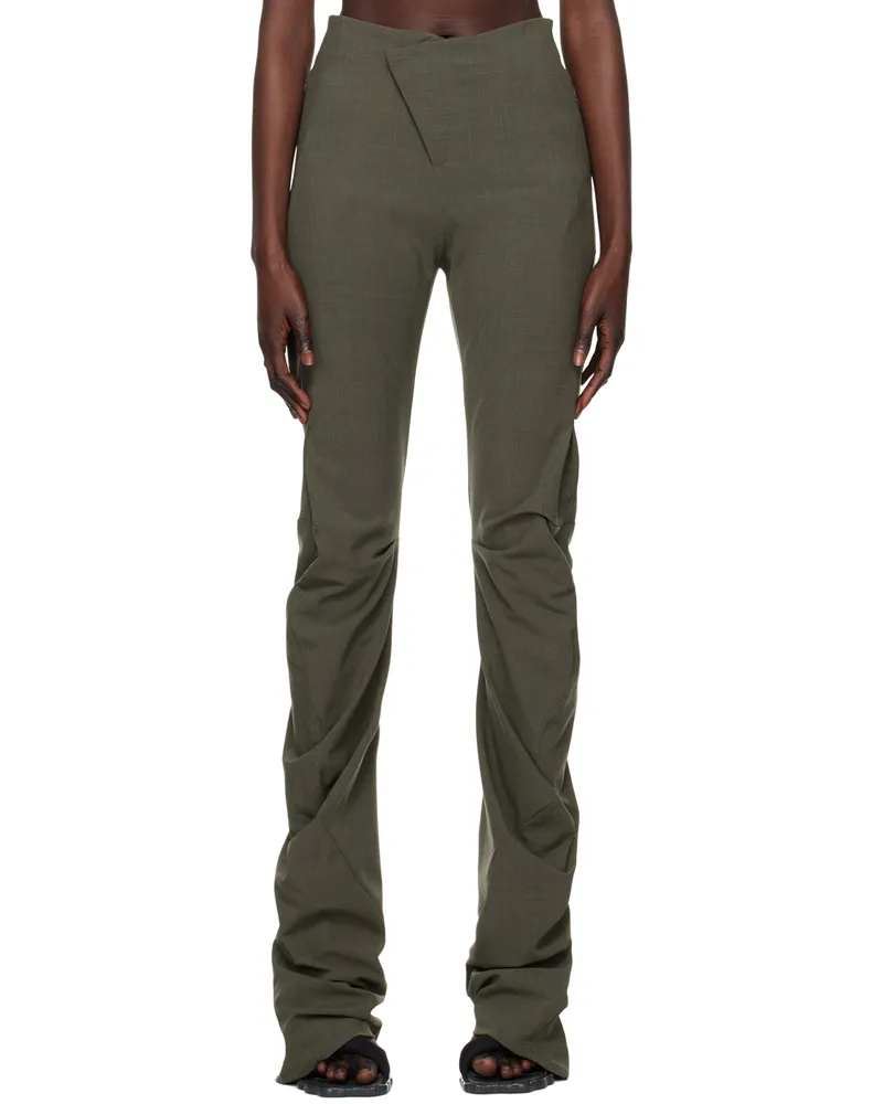 OTTOLINGER Khaki Drape Suit Trousers Green