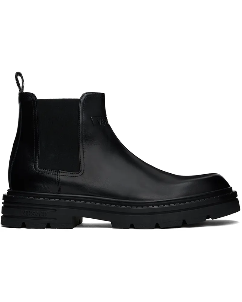 Versace Black Adriano Chelsea Boots 1b000-black
