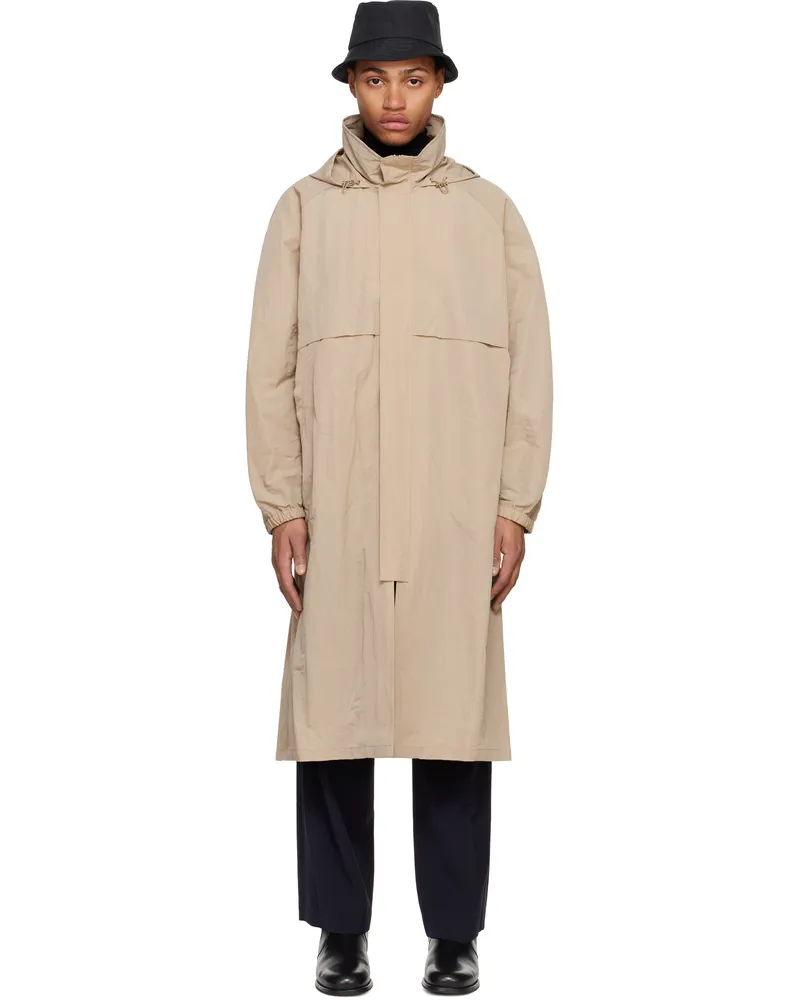 LE 17 SEPTEMBRE Beige Hooded Paneled Coat Beige