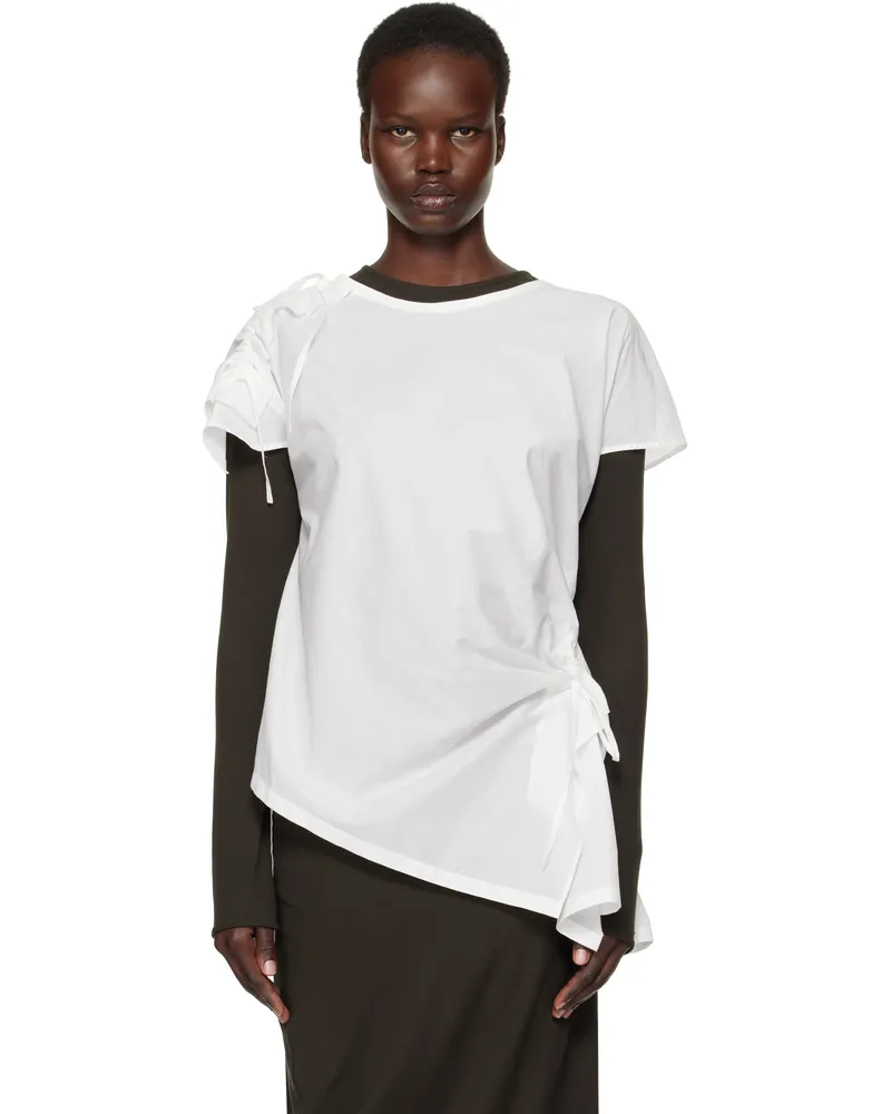 Yohji Yamamoto White Shirring Blouse 1