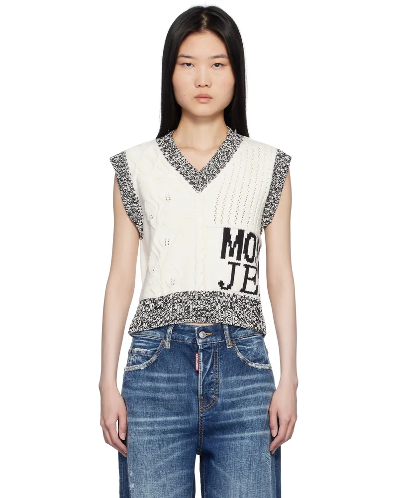 Moschino Off-White Urban Knit Vest 1002