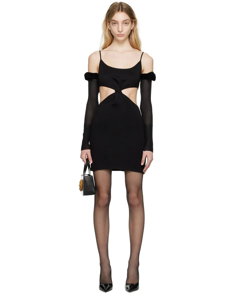 Puppets and Puppets Black Michael Stars Edition Twist Front Minidress Black
