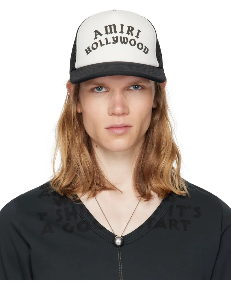 Amiri Black & White 'AMIRI Hollywood' Trucker Cap Black