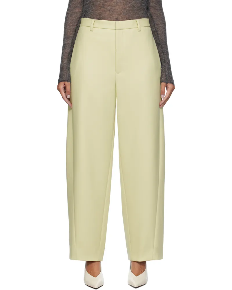 AURALEE Yellow Light Melton Trousers Light