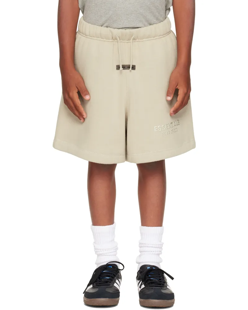 Fear of God Kids Taupe Fleece Soccer Shorts Abbey