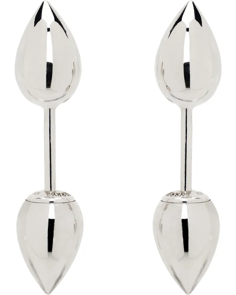 Burberry Silver Small Spear Stud Earrings Silver