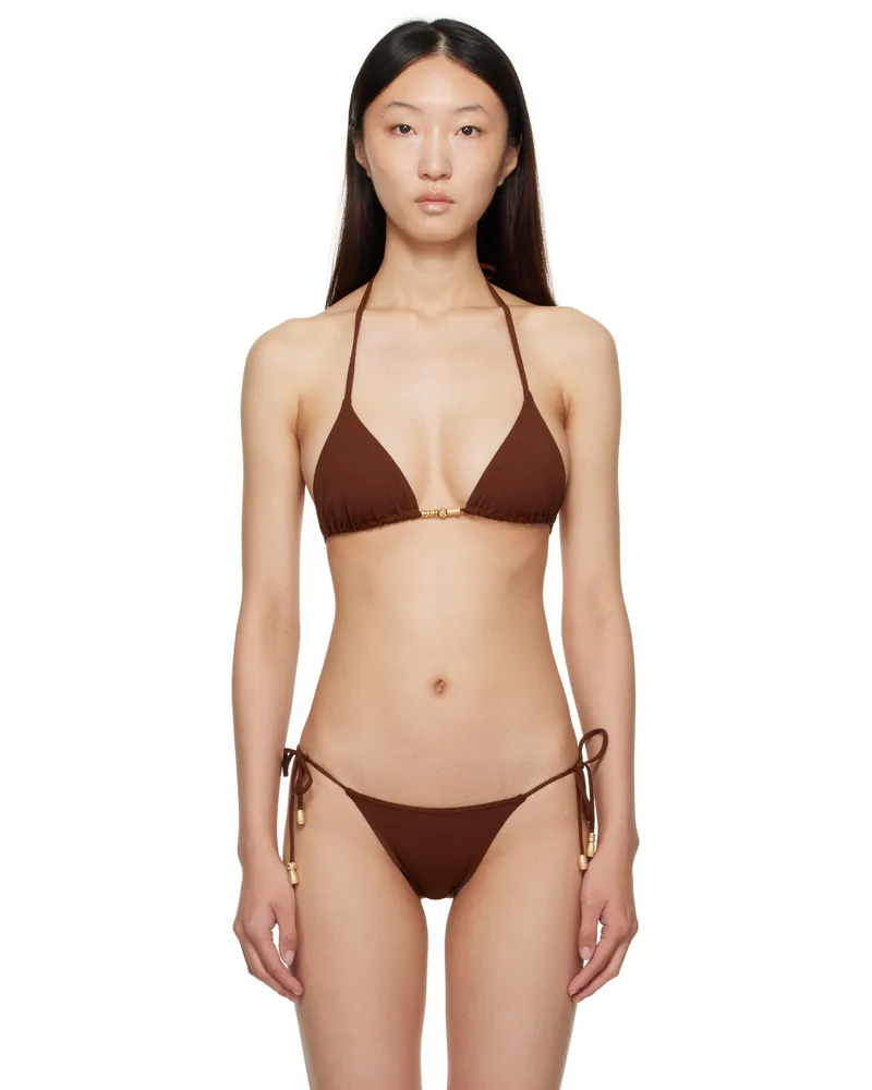 Eres Brown Ephemere Bikini Top Tortue