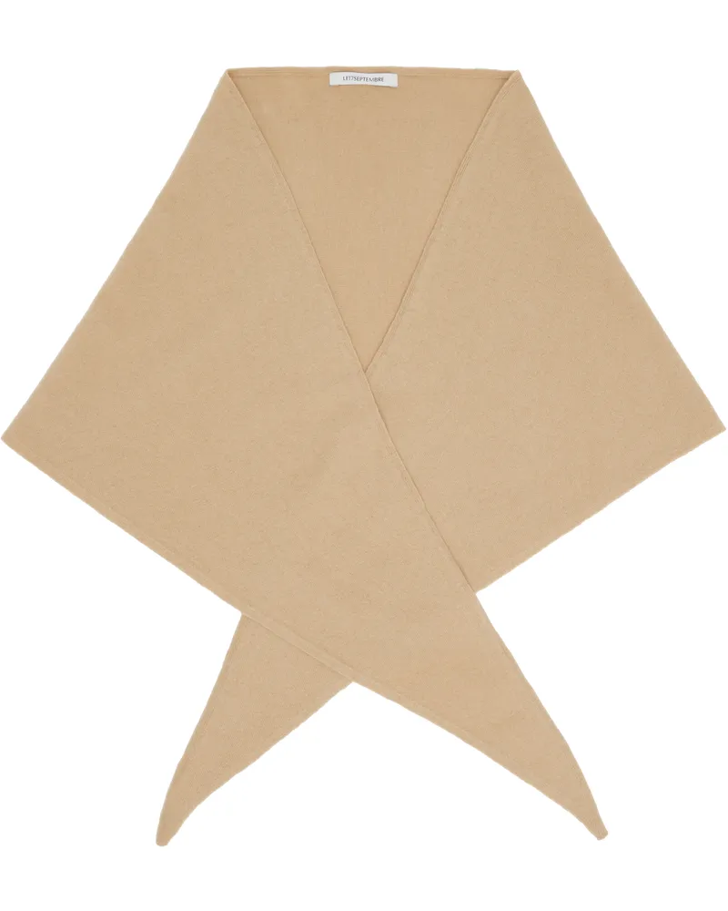 LE 17 SEPTEMBRE Tan Cashmere Blend Muffler Scarf Camel