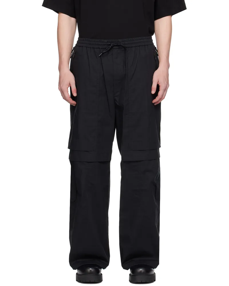JUUN.J Black Zip Vent Cargo Pants 5