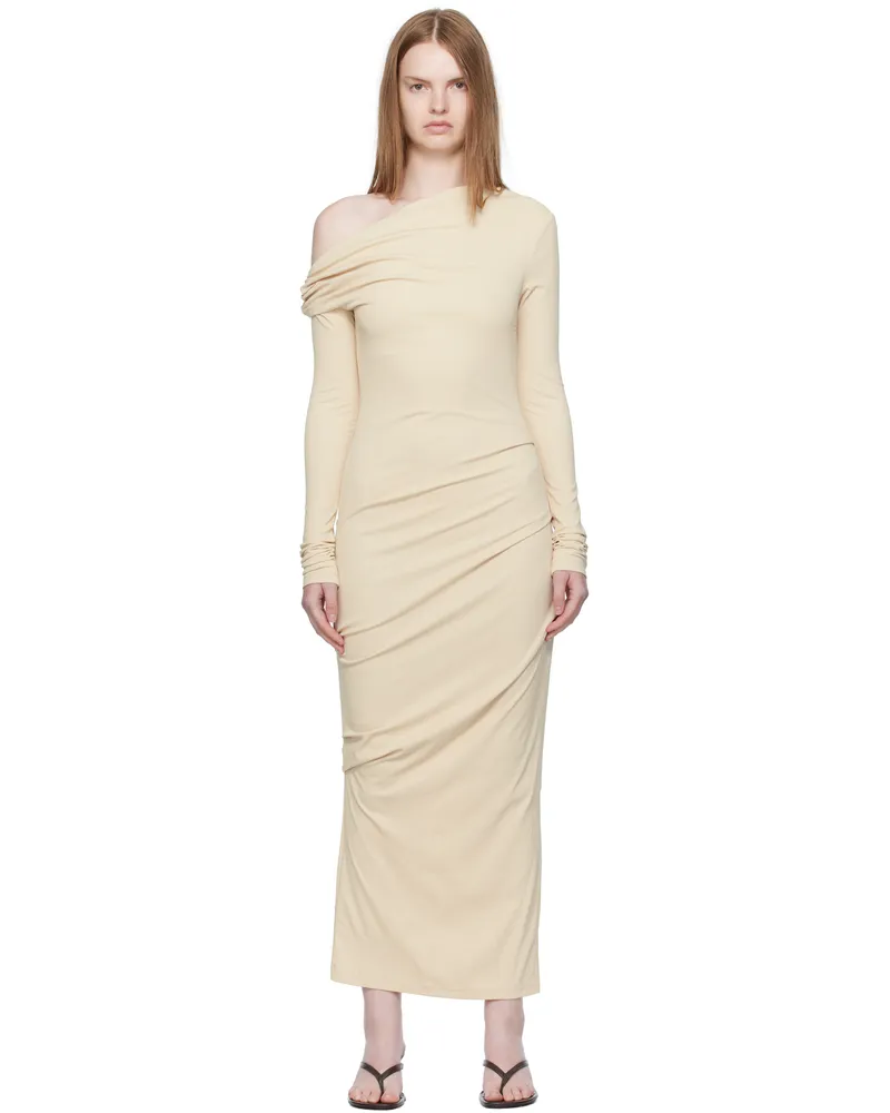 Paris Georgia Beige Elemental Manahou Midi Dress Cream