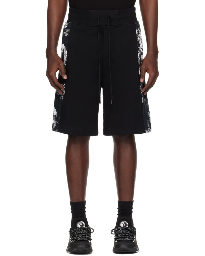 Versace Jeans Black & Gray Watercolor Couture Shorts E899
