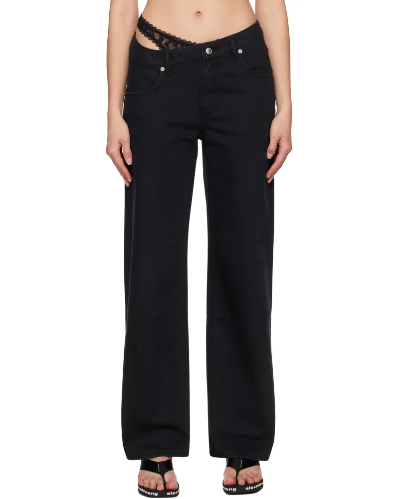 Alexander Wang Black Pre-Styled Denim Jeans Washed