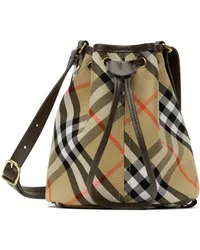 Burberry Beige Drawstring Check Bag Sand