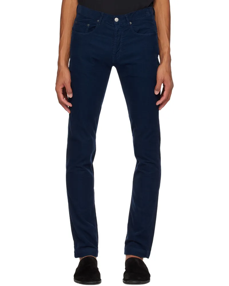 Massimo Alba Navy Alunga Trousers Blu
