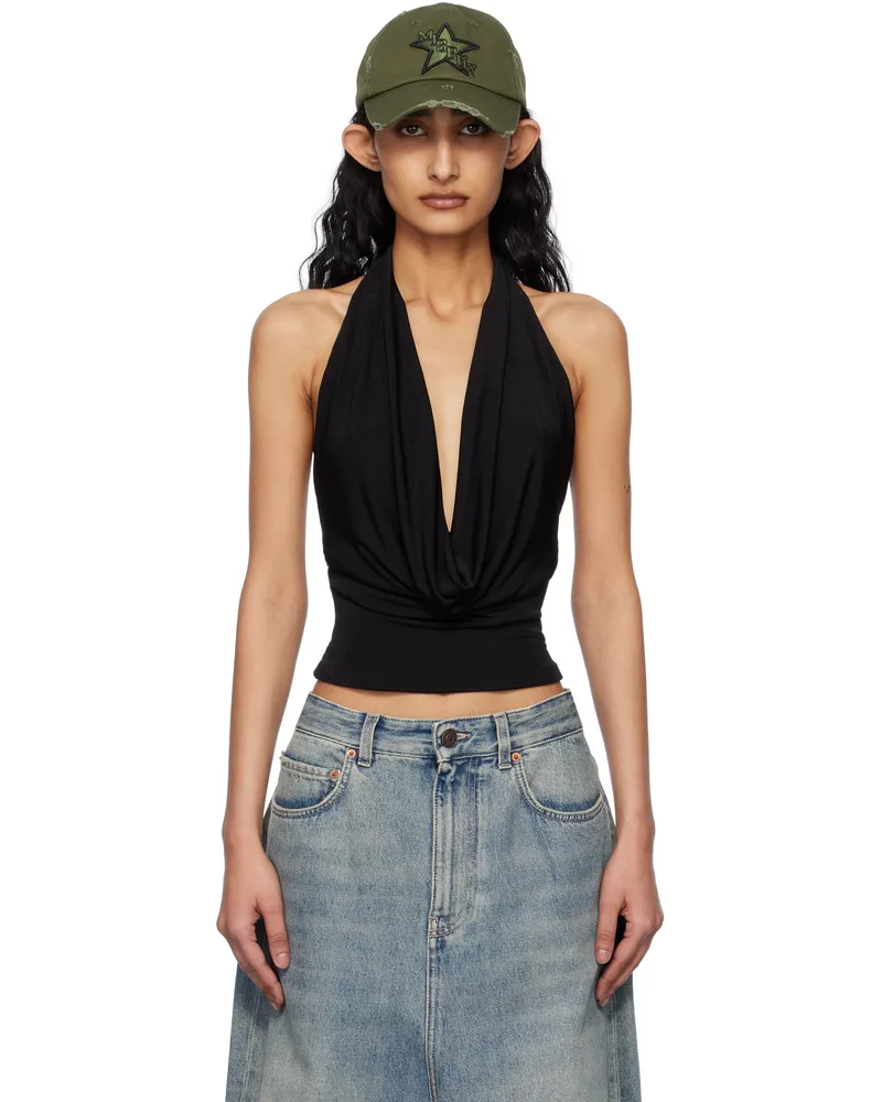 MISBHV Black Cowl Neck Top Black