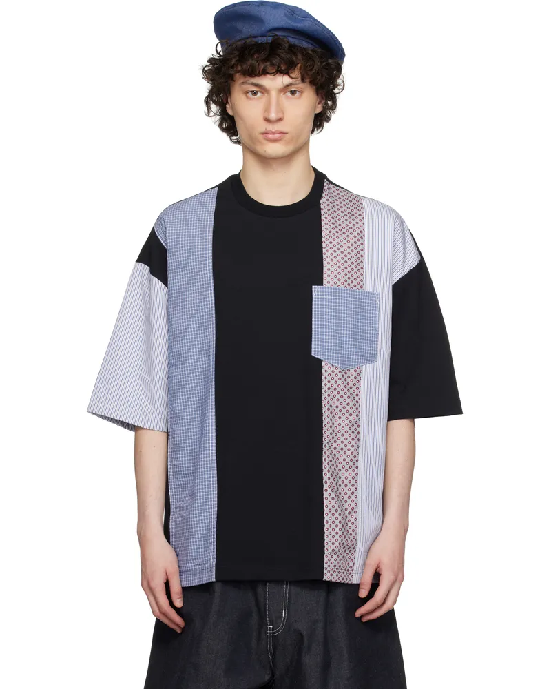 Comme des Garçons Black Multi Fabrics Mix T-shirt Black