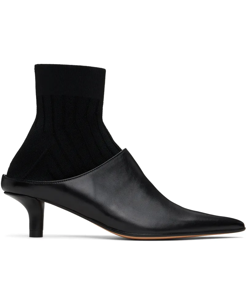 Maison Margiela Black Nappa Knit Sock Ankle Boots T8013