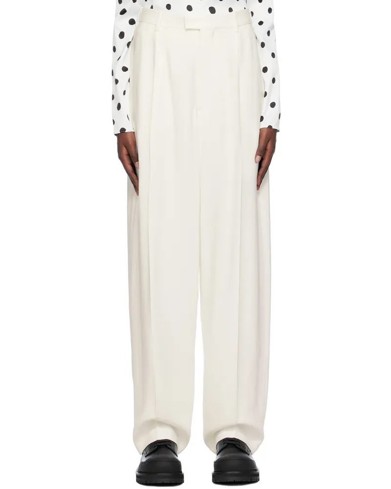 Marni White Pleated Trousers 00w01