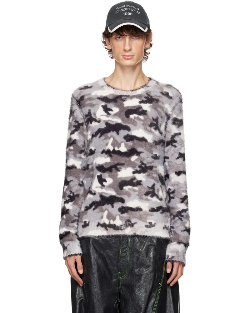 Acne Studios Gray Printed Sweater Drh