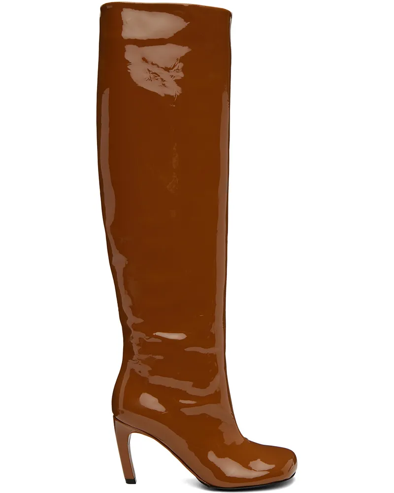 Dries van Noten Brown Structured Tall Boots 701