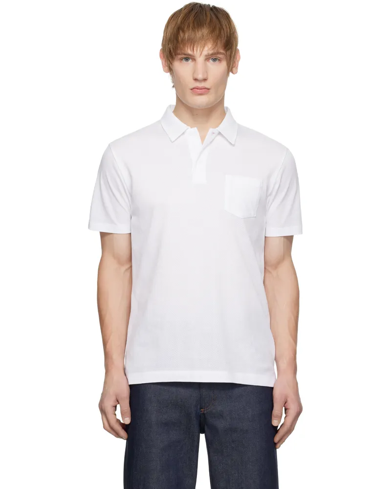 Sunspel White Riviera Polo White