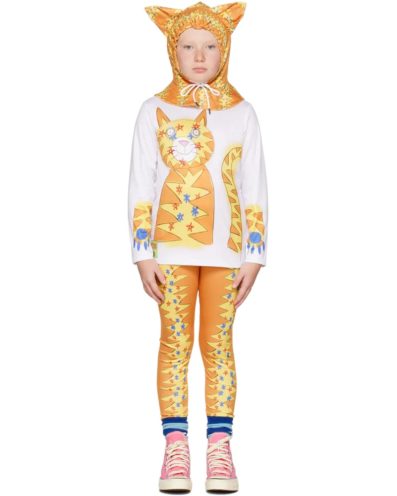CHOPOVA LOWENA SSENSE Exclusive Kids Orange & Yellow Magic Cat Costume Orange